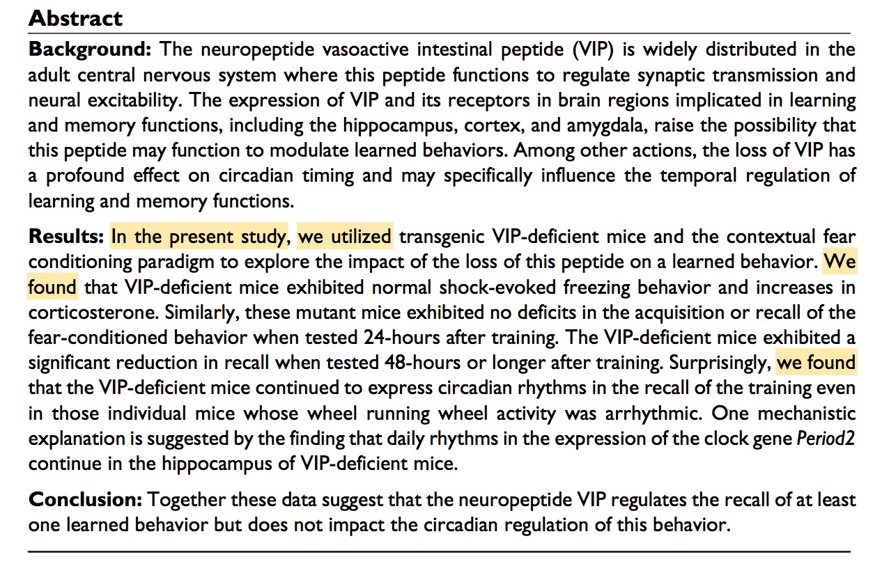 In the abstract, the authors of this primary research article describe conducting an original study and discuss their findings.