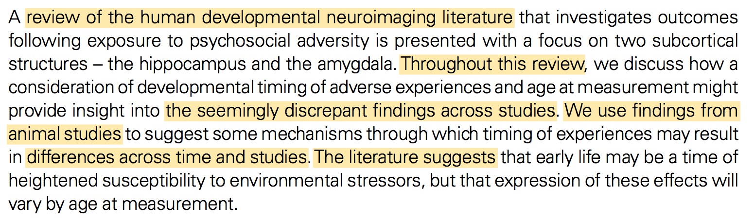 In the abstract, the authors of this review article describe their analysis of *multiple* primary research articles and discuss the implications of the current body of research on this topic.